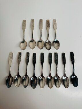 International Vintage Collectible Commemorative Silver Plated Holiday Spoons Min